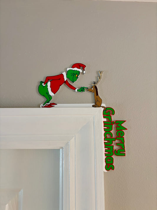 Grinch with Max Merry Grinchmas Door Corner