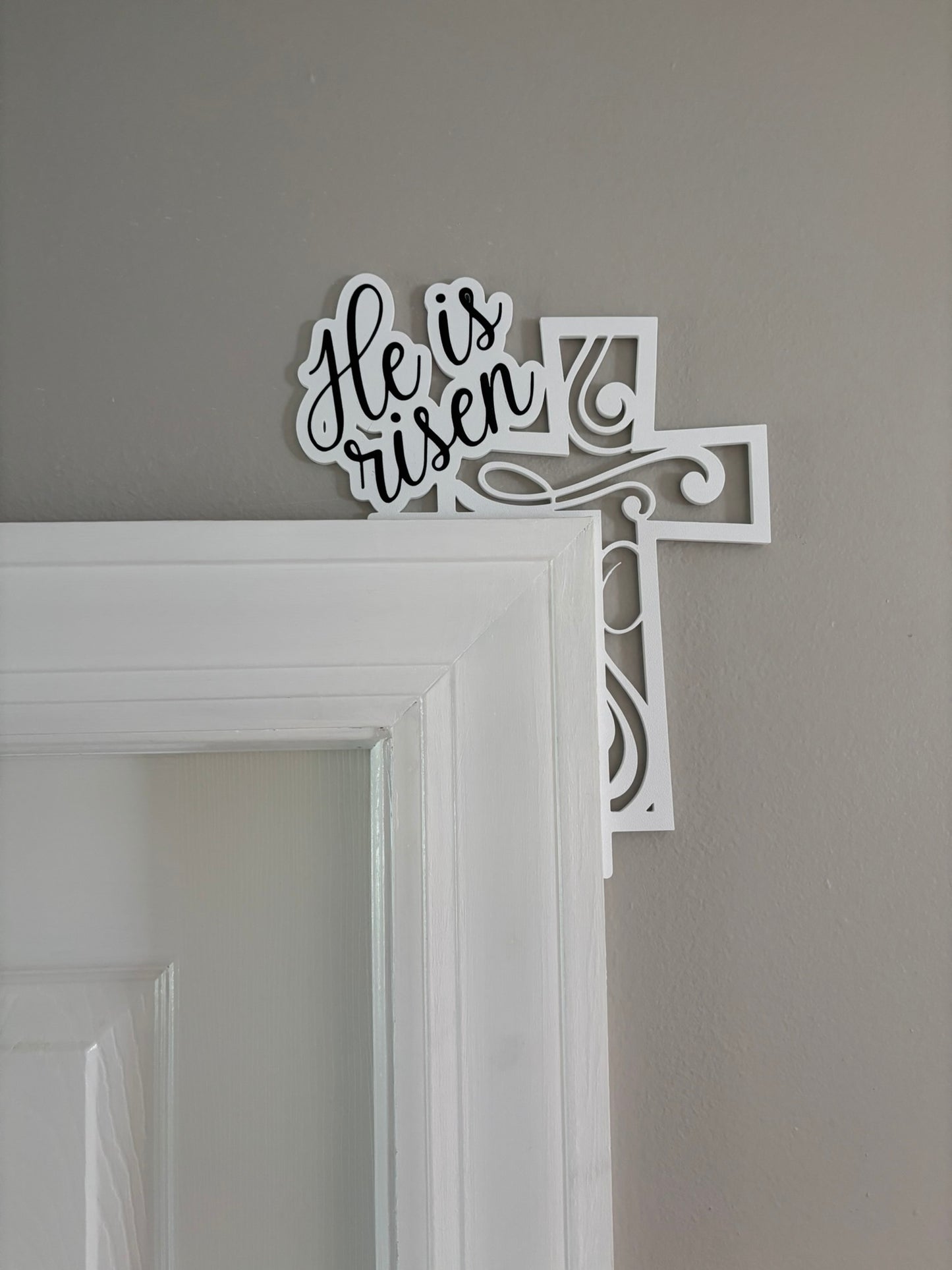 He is Risen Religious Easter Door Corner