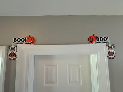 Highland Cow Halloween Door Window Corner Topper