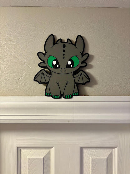 Toothless or light fury dragon cute door frame decor