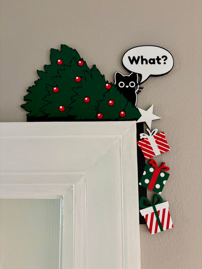 Cat Knocking Over Tree Door Corner