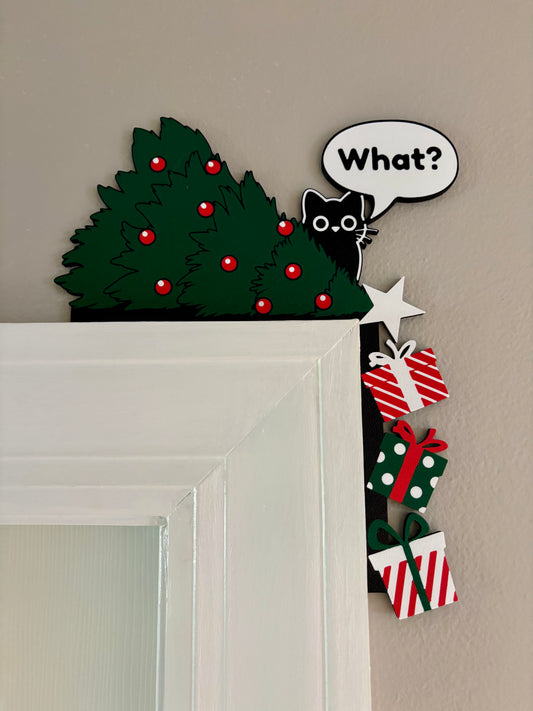 Cat Knocking Over Tree Door Corner
