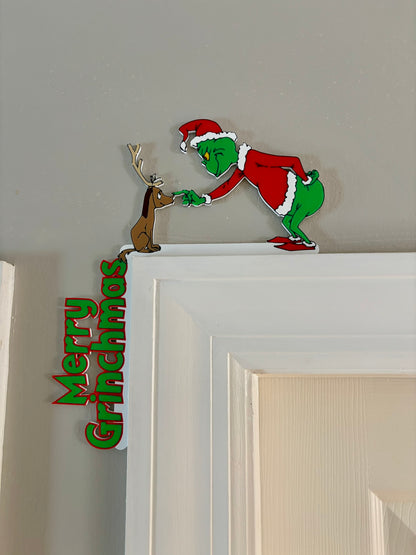 Grinch with Max Merry Grinchmas Door Corner