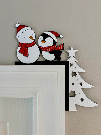 Snowman and Penguin Door Corner