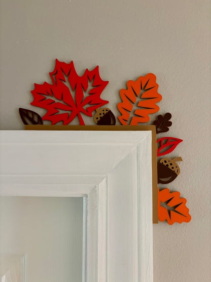 Fall Leaves Door Window Corner Topper