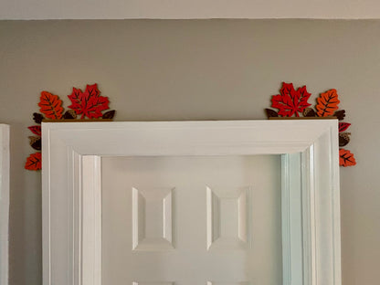 Fall Leaves Door Window Corner Topper