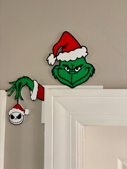 Grinch with Jack Skellington Ornament Door Corner