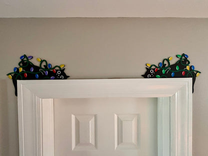 Cat in Lights Door Corner