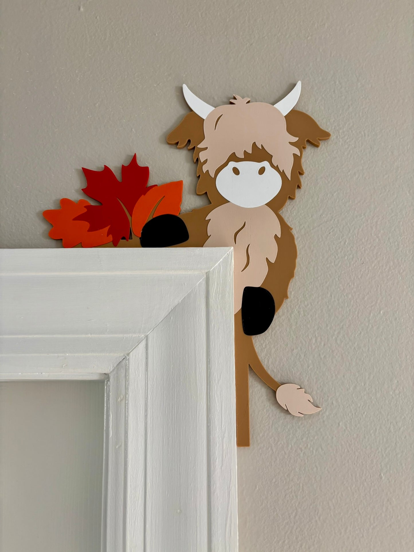Highland Cow Fall Door Window Corner Topper