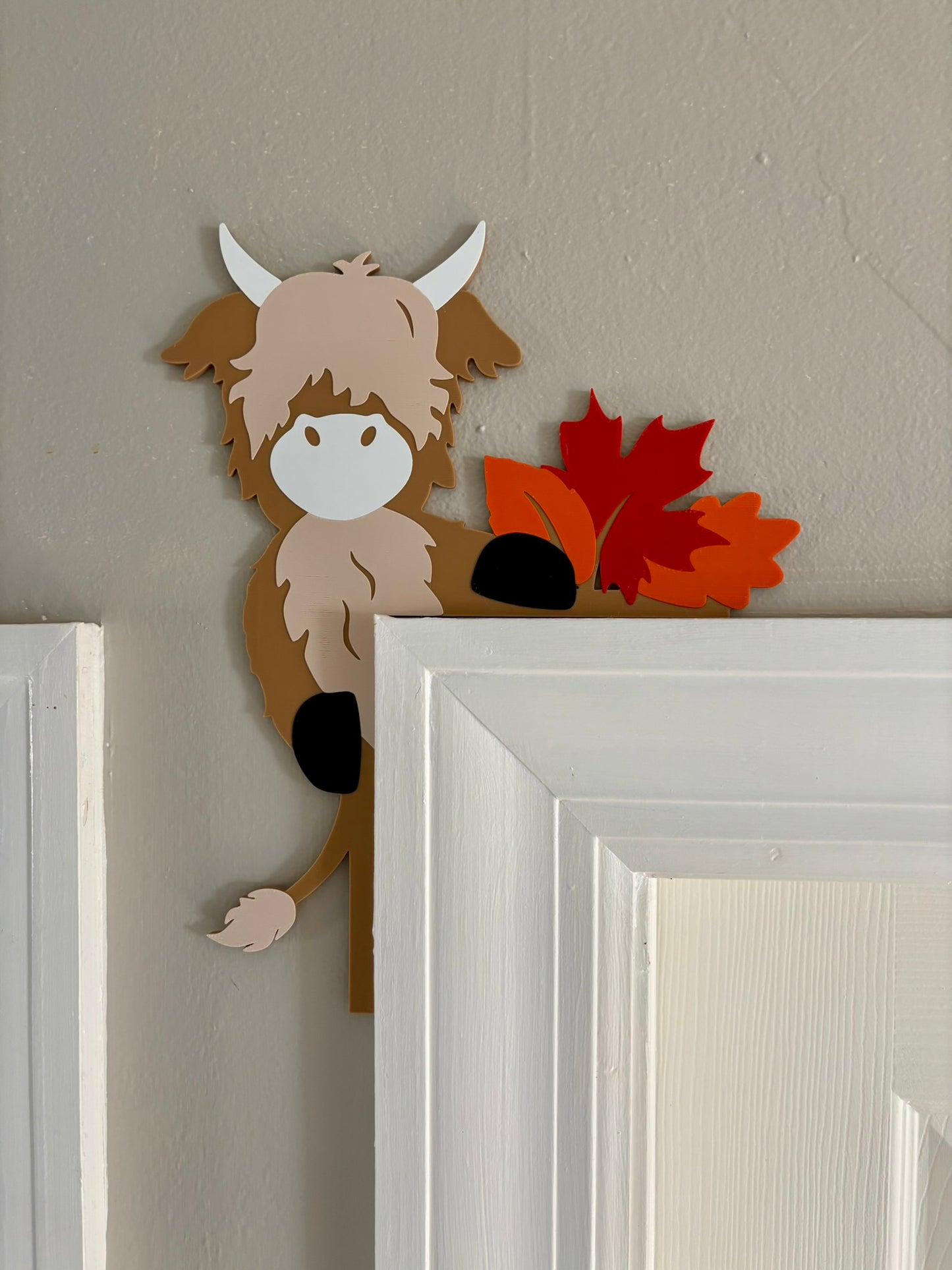 Highland Cow Fall Door Window Corner Topper