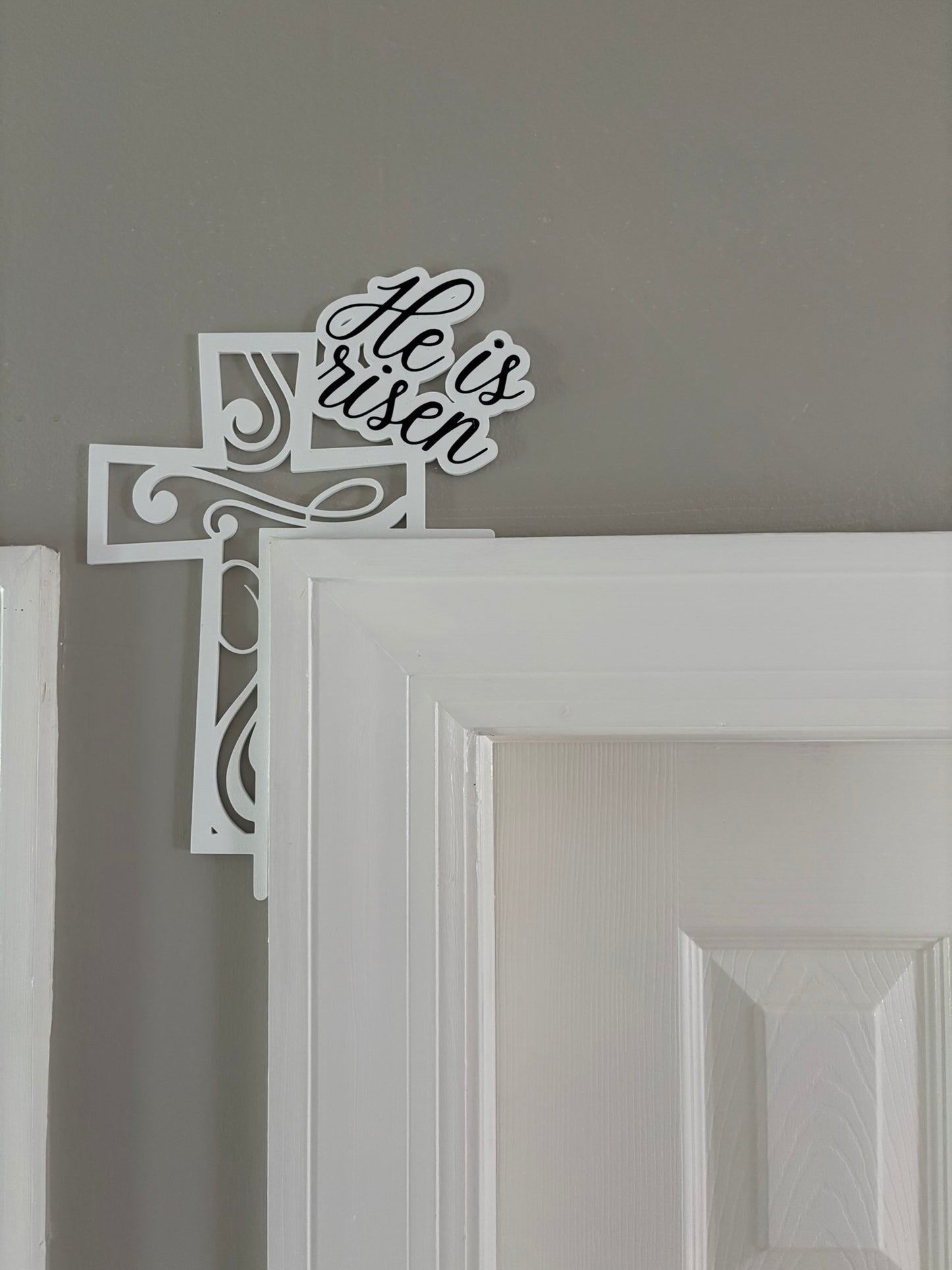 He is Risen Religious Easter Door Corner