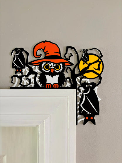 Owl Spooky Door Window Corner Topper