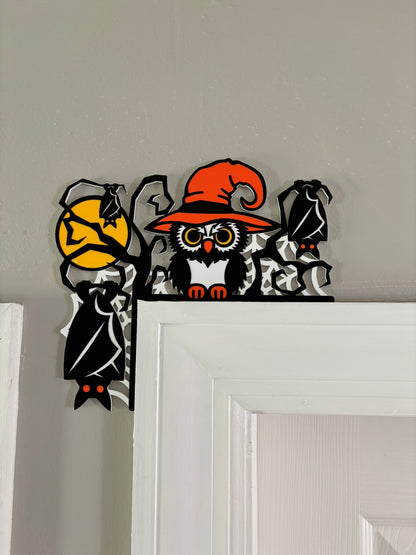 Owl Spooky Door Window Corner Topper