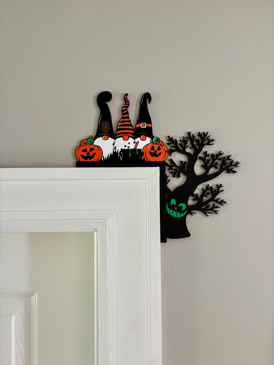 Gnomes Halloween Door Window Corner Topper