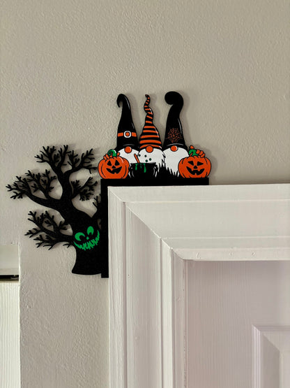 Gnomes Halloween Door Window Corner Topper
