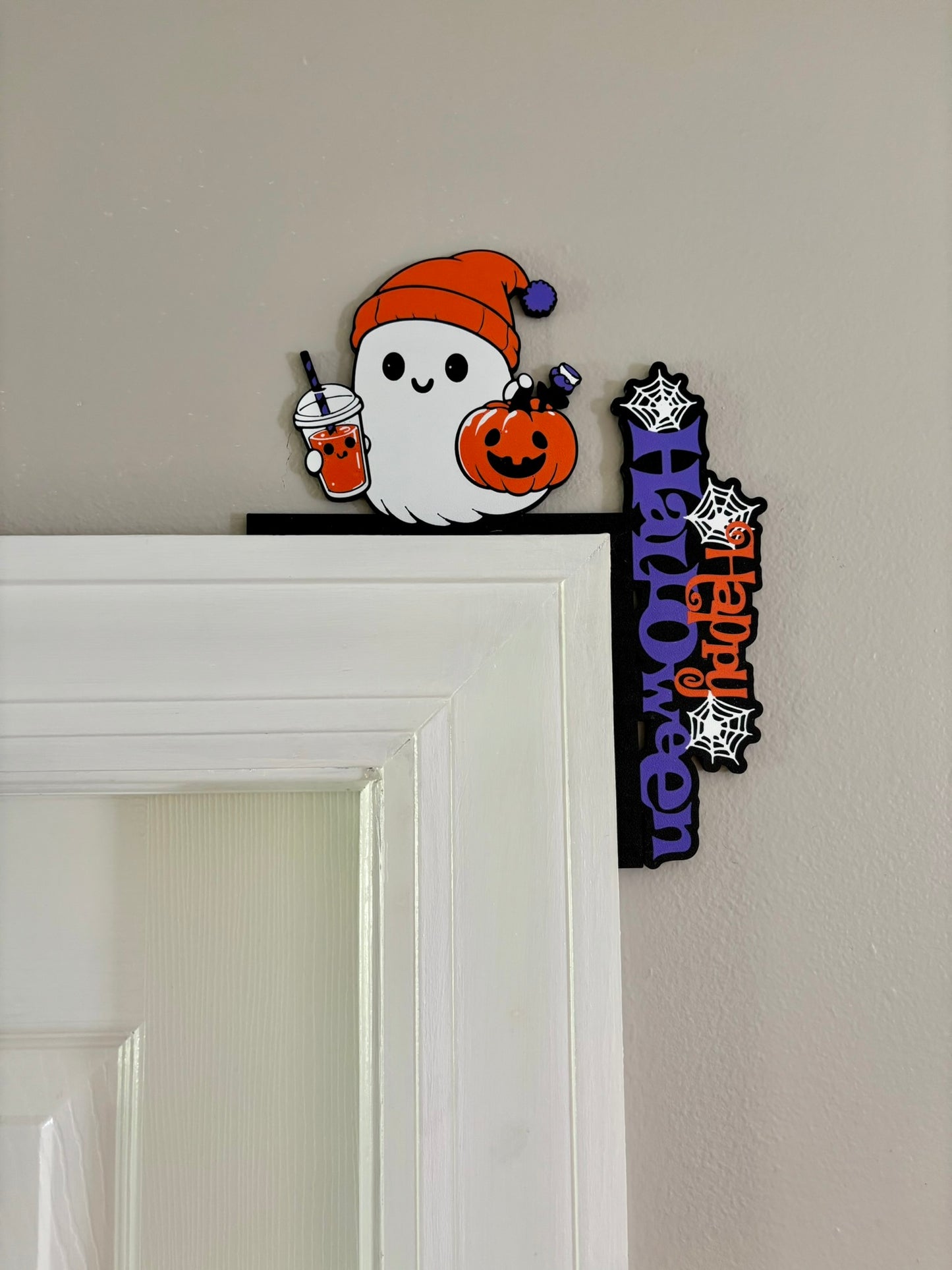 Ghost Halloween Door Window Corner Topper