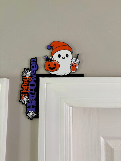 Ghost Halloween Door Window Corner Topper