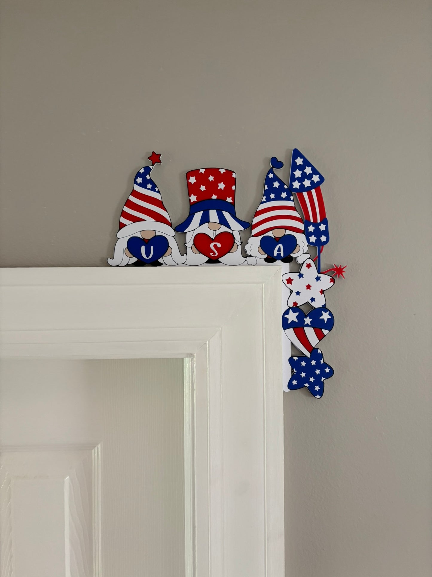 Gnomes 4th of July Themed Door Corner