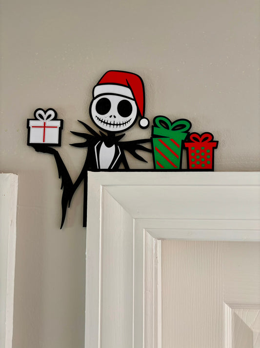 Jack Skellington Christmas Door Window Corner Topper