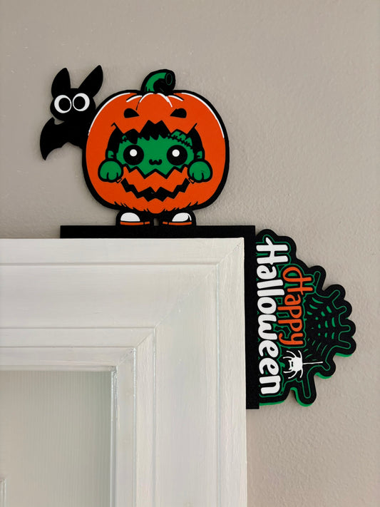 Baby Frankenstein Happy Halloween Door Window Corner Topper