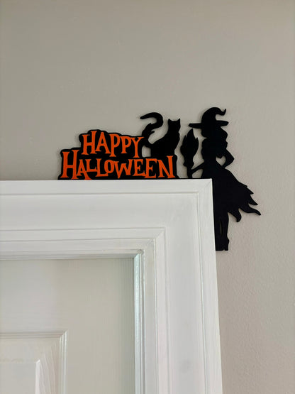 Witch Happy Halloween Door Window Corner Topper