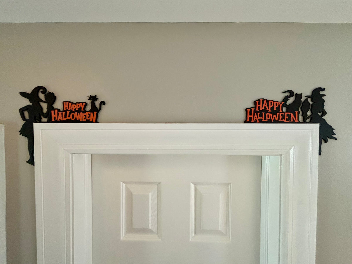 Witch Happy Halloween Door Window Corner Topper