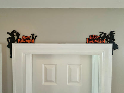 Witch Happy Halloween Door Window Corner Topper