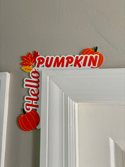 Hello Pumpkin Door Window Corner Topper