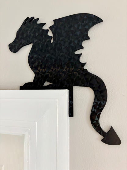 Dragon Door Frame Topper: Rainbow Scale Dragon Decor
