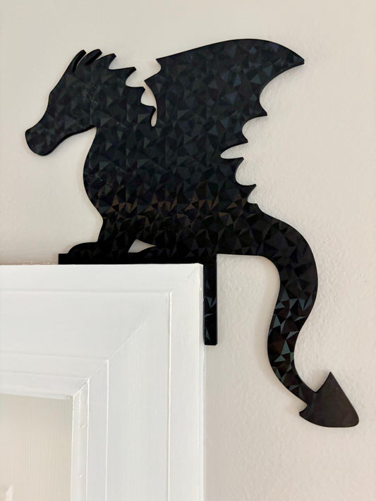 Dragon Door Frame Topper: Rainbow Scale Dragon Decor
