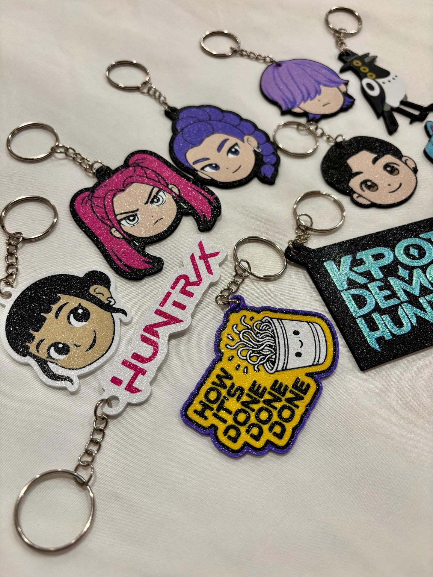 KPop Demon Hunters Keychains, Rumi, Zoey, Mira, Derpy, and more! Great for Party Favors!