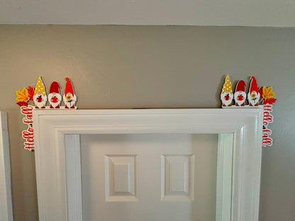 Gnomes Hello Fall Door Window Corner Topper