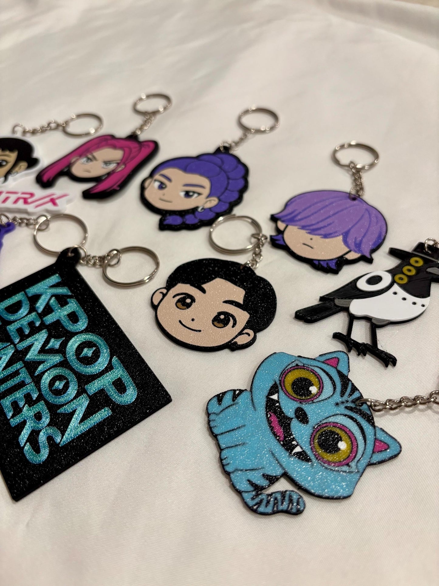 KPop Demon Hunters Keychains, Rumi, Zoey, Mira, Derpy, and more! Great for Party Favors!