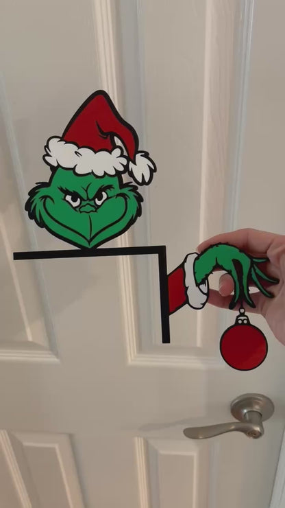 Grinch with Ornament Door Corner