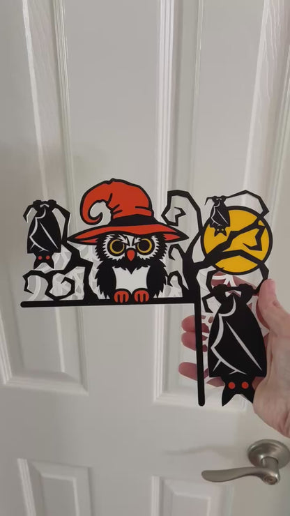 Owl Spooky Door Window Corner Topper