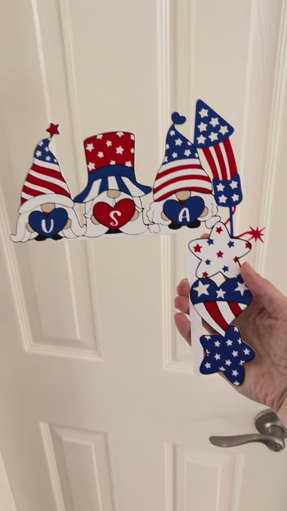 Gnomes 4th of July Themed Door Corner