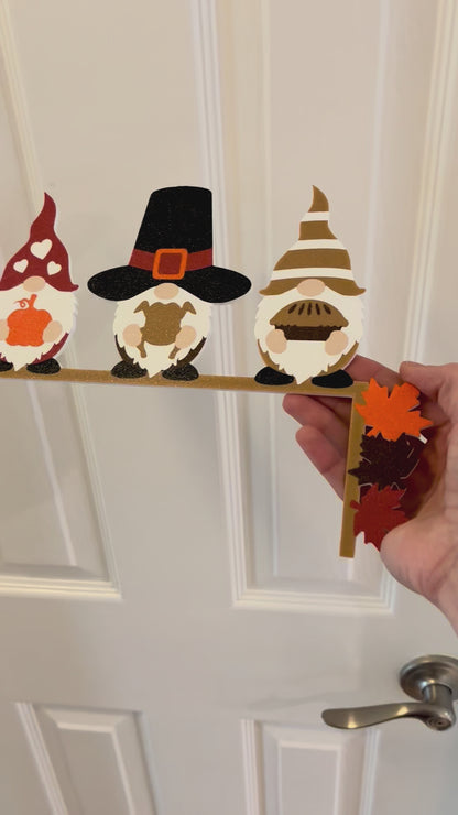 Thanksgiving Gnomes Door Window Corner Topper