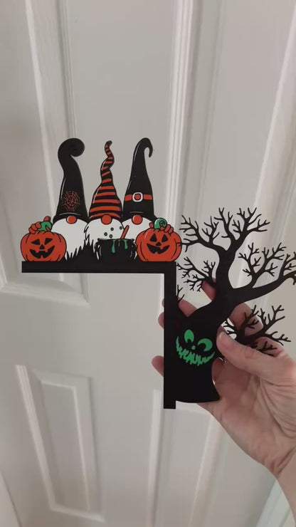 Gnomes Halloween Door Window Corner Topper