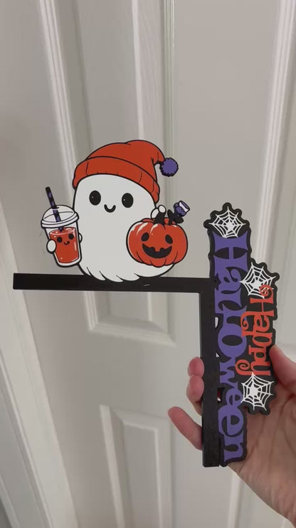 Ghost Halloween Door Window Corner Topper