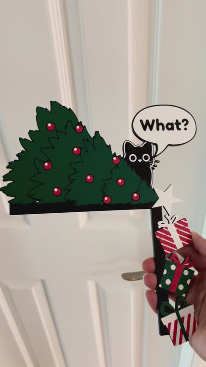 Cat Knocking Over Tree Door Corner