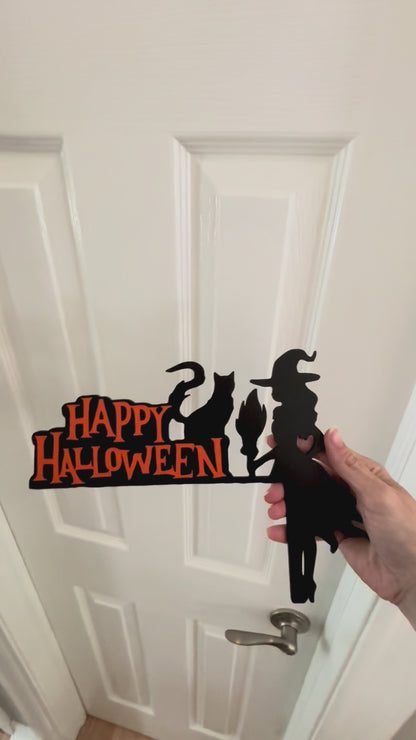 Witch Happy Halloween Door Window Corner Topper