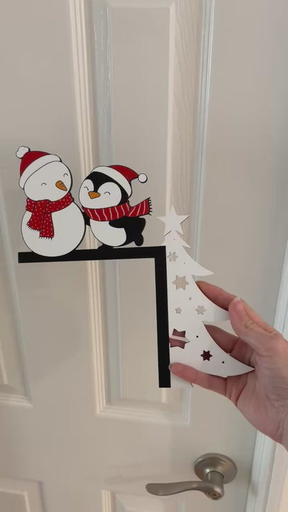 Snowman and Penguin Door Corner