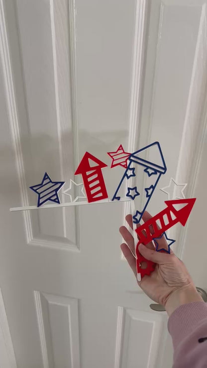 Fireworks 4th of July Themed Door Corner