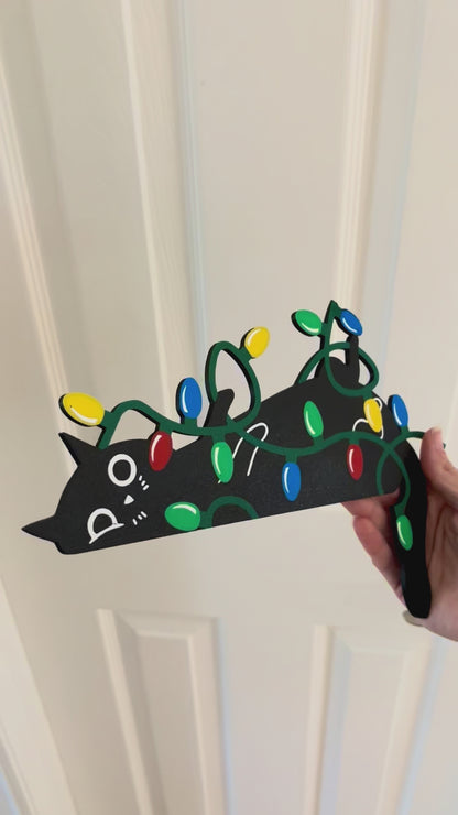 Cat in Lights Door Corner